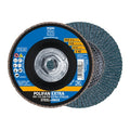 4-1/2" x 5/8-11 Thd. POLIFAN Flap Disc - Z PSF EXTRA STEELOX, Zirconia, 40 Grit, Flat
