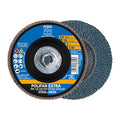 5" x 5/8-11 Thd. POLIFAN Flap Disc - Z PSF EXTRA STEELOX, Zirconia, 40 Grit, Flat