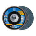 5" x 5/8-11 Thd. POLIFAN Flap Disc - Z PSF STEELOX, Zirconia, 40 Grit, Flat