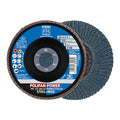 5" x 7/8" A.H. POLIFAN Flap Disc - Z SG POWER STEELOX, Zirconia, 60 Grit, Flat