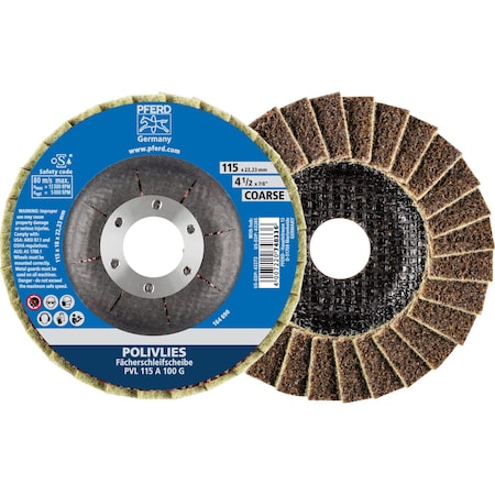 4-1/2" POLIVLIES Non-Woven Flap Disc - 7/8" Arbor Hole - Coarse Grade