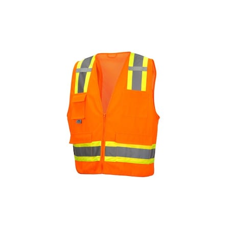 Safety Vest, Hi-Vis, Orange, 2XL