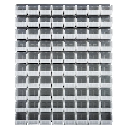 Steel Louvered Panel, 48" W x 1" D x 61" H, Gray