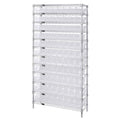 Bin Shelving Cabinet, 36" W, 74" H, 12" D