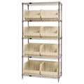 Chrome Wire Shelving Unit with Bins