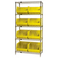 Chrome Wire Shelving Unit with Bins