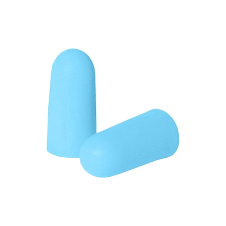 Disposable Foam Earplugs, Bullet Shape, 31 dB, Blue, 1 PR