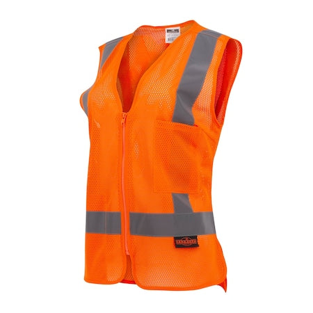Women's Hi-Vis Safety Vest M Class Type R Class 2 , Zipper 2 Pockets
