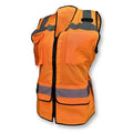 Hi-Vis Ladies Hvy Dty Surv Safety Vest-Org-L