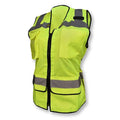 Hi-Vis Ladies Hvy Dty Surv Safety Vest-Grn-L