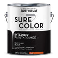 Interior Paint/Primer, Flat, Water Base, Flat Black, 1 gal