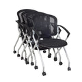 Desk Chair, Fabric, 18" Height, Fixed Arms, Silver, Black