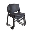 Regency Zeng Ultra Compact Metal Frame Armless Stackable Chair - Black, PK4