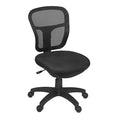 Swivel, Black Seat, Black Back, 18 W 21 L 35.5 H, No Arms, Metal, Fabric Seat