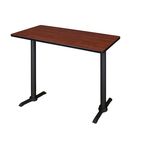 Rectangle Cain Cafe Training Table, 48 W, 24 L, 42 H, Wood, Metal Top, Cherry