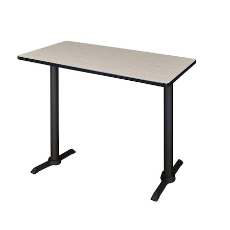 Rectangle Cain Cafe Training Tables, 48 W, 24 L, 42 H, Wood, Metal Top, Maple