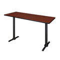 Rectangle Cain Cafe Training Tables, 60 W, 24 L, 42 H, Wood, Metal Top, Cherry