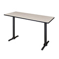 Rectangle Cain Cafe Training Tables, 60 W, 24 L, 42 H, Wood, Metal Top, Maple