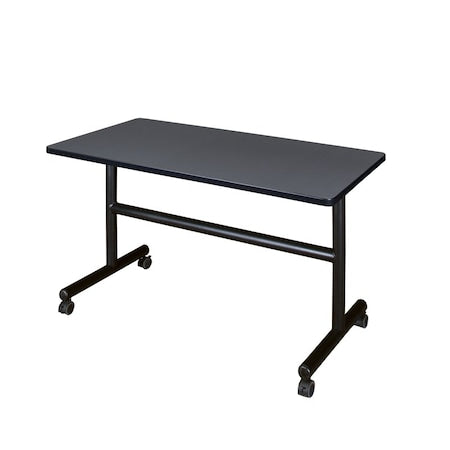 Rectangle FlipTop Table, 48" W, 29" H, Laminate Top, Gray