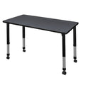 Kee 42 x 24 in. Height Adjustable Mobile Classroom Activity Table- Grey