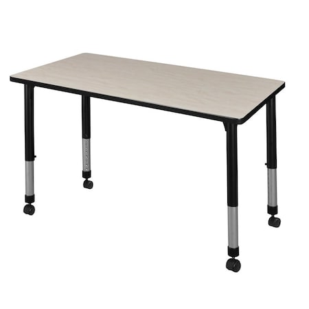Kee 42 x 24 in. Height Adjustable Mobile Classroom Activity Table- Maple