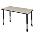 Kee 42 x 30 in. Height Adjustable Mobile Classroom Activity Table- Maple