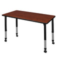 Kee 48 x 24 in. Height Adjustable Mobile Classroom Activity Table- Cherry