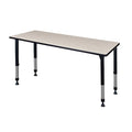 Rectangular Classroom Tables, 72 W, 24 L, 23-34 H, Wood, Metal, Maple