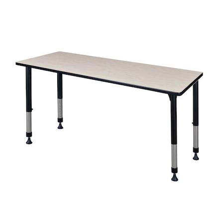 Rectangular Classroom Tables, 72 W, 24 L, 23-34 H, Wood, Metal, Maple