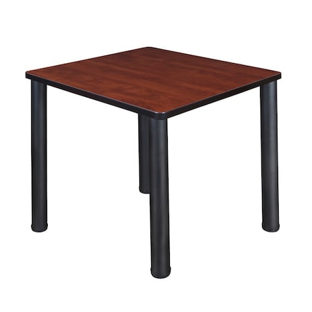 Square Tables > Breakroom Tables > Kee Square & Round Tables, Wood, Metal Top, Cherry