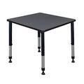 Square Square Classroom Tables, 30 W, 30 L, 23-34 H, Wood, Metal, Gray