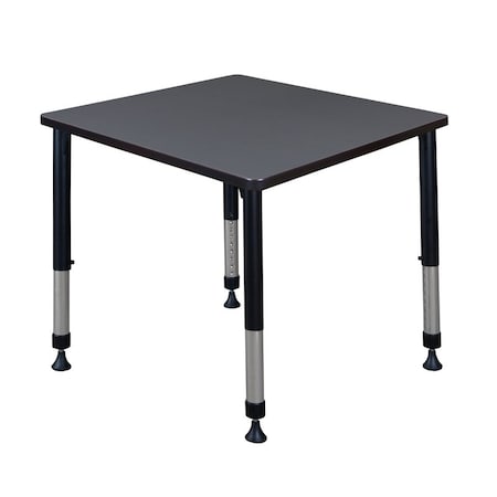 Square Square Classroom Tables, 30 W, 30 L, 23-34 H, Wood, Metal, Gray