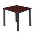 Square Tables > Breakroom Tables > Kee Square & Round Tables, Wood, Metal Top, Mahogany
