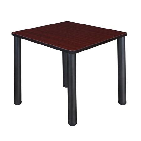 Square Tables > Breakroom Tables > Kee Square & Round Tables, Wood, Metal Top, Mahogany