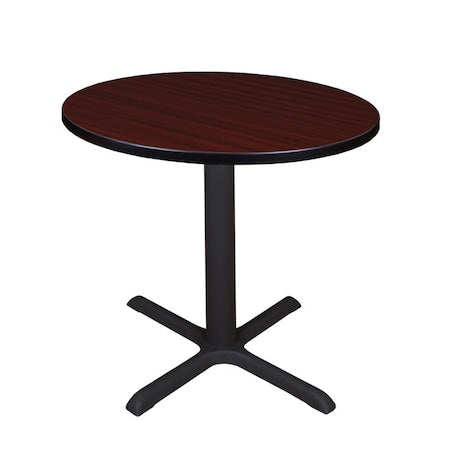 Round Tables > Breakroom Tables > Cain Square & Round Tables, Wood, Metal Top, Mahogany