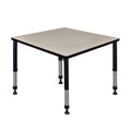 Square Square Classroom Tables, 36 W, 36 L, 23-34 H, Wood, Metal, Maple