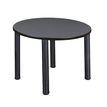Round Tables > Breakroom Tables > Kee Square & Round Tables, Wood, Metal Top, Grey