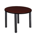Round Tables > Breakroom Tables > Kee Square & Round Tables, Wood, Metal Top, Mahogany