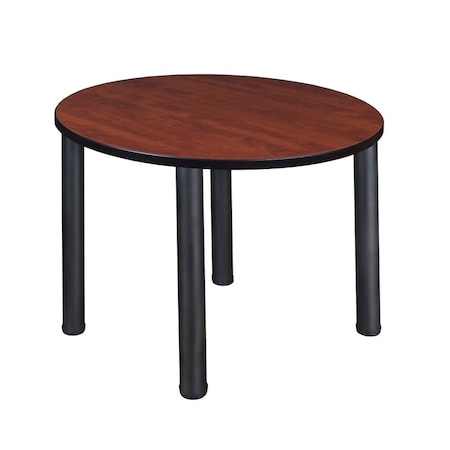 Round Tables > Breakroom Tables > Kee Square & Round Tables, Wood, Metal Top, Cherry