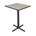 Cain Cafe Tables, 30 W, 30 L, 42 H, Wood, Metal Top, Maple