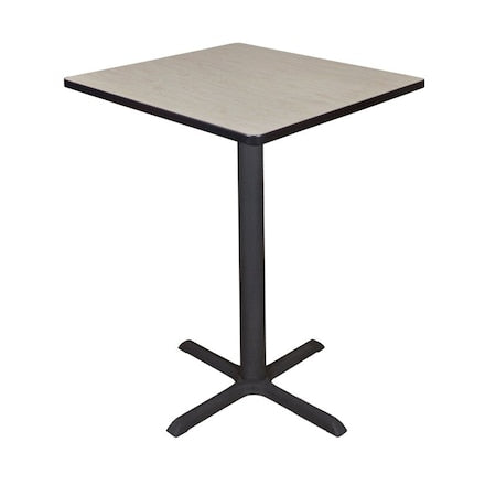 Cain Cafe Tables, 30 W, 30 L, 42 H, Wood, Metal Top, Maple