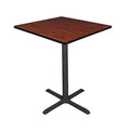 Cain Cafe Tables, 36 W, 36 L, 42 H, Wood, Metal Top, Cherry