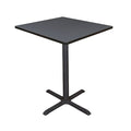 Square Cafe Table, 36" W, 42" H, Gray