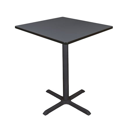 Square Cafe Table, 36" W, 42" H, Gray