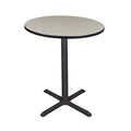 Cain Cafe Tables, 36 W, 36 L, 42 H, Wood, Metal Top, Maple