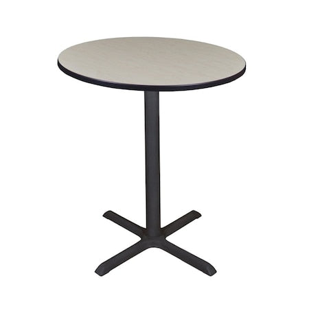 Cain Cafe Tables, 36 W, 36 L, 42 H, Wood, Metal Top, Maple
