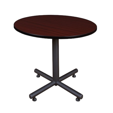 Round Tables > Breakroom Tables > Kobe Square & Round Tables, Wood, Metal Top, Mahogany