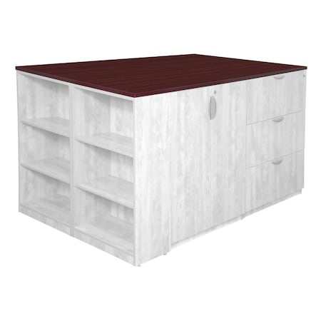 Regency Legacy Stand Up Quad with Bookcase End Top- Mahogany