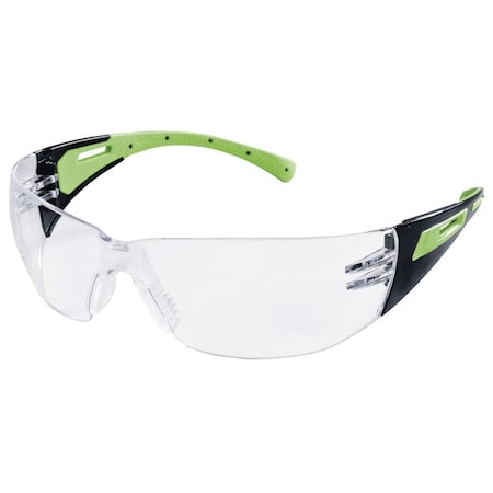 Advantage Plus, Safety Glasses, Anti-Scratch, Clear Lens, Black Frame, Half-Frame