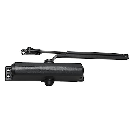 Grade 1 Surface Door Closer, Regular Arm, PA Shoe, 180 Degree, Black Finish, Non-Handed